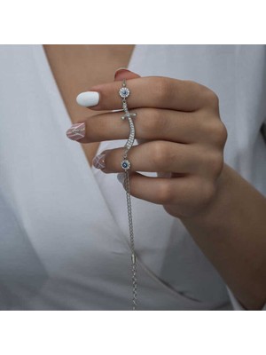 Katre46 925 Ayar Gümüş Nazarlı Zülfikar Kılıcı Kadın Bileklik