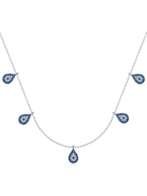 Katre46 925 Ayar Gümüş Nazarlı Şans Kadın Gümüş Kolye