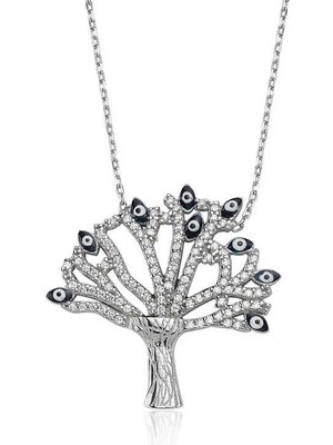 Katre46 925 Ayar Gümüş Dilek Ağacı Bayan Gümüş Kolye