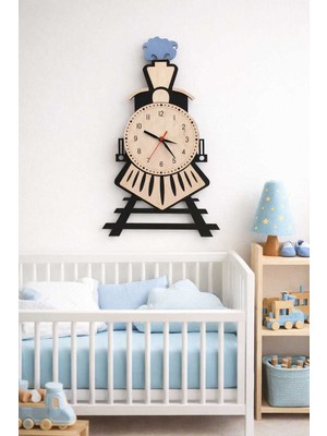 Başarır Lazer ,Tren Gölselli ,Çoçuk Odası Ahşap Duvar Saati