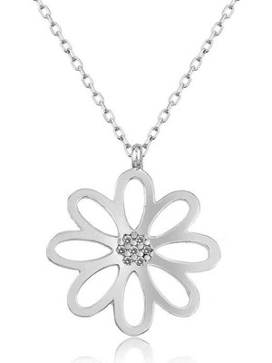 Katre46 925 Ayar Gümüş Çiçek Bayan Gümüş Kolye