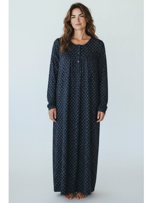 Ece Giyim Kadın Desenli Robalı Büyük Beden Penye Elbise