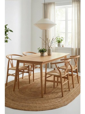 Natura El Dokuma Jüt Bohem Tarz Otantik Salon Oturma Odası Koridor Yatak Odası Natural Halı 00024A