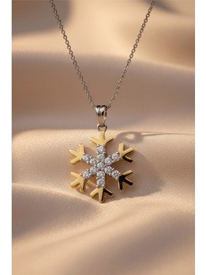 Bella Gloria İki Renk Kartanesi Gümüş Kolye (Gk00426)