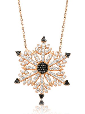 Katre46 925 Ayar Gümüş Kar Tanesi Bayan Gümüş Kolye