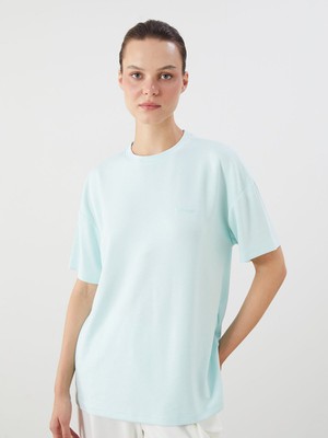 Lc Waikiki Yeni Sezon Bisiklet Yaka Oversize Kadın Tişört