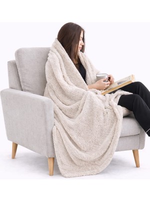Caspara Premium Peluş Wellsoft Tv Battaniyesi 110 x 170 Yumuşak & Sıcak Koltuk Battaniyesi Unisex