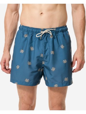Decathlon Erkek Kısa 15" Deniz Şortu - Mavi - Desenli - Cycas 100