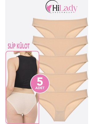 Hilady Kadın Külot, 5li Paket Karışık Renkli Slip Külot Rahat Pamuklu Yumuşak Kumaş