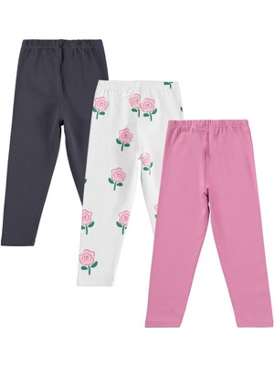 Civil Girls Kedi Baskılı 3'lü Set 2-5 Yaş Tayt - Standart 2-3 Yaş