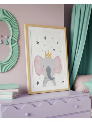 Fuart.Co Kral Fil Dijital Baskı Posteri (Çerçevesiz) Çocuk Odası Için Poster Nufu