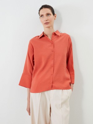 Lc Waikiki Yeni Sezon Modal Karışımlı Oversize Kadın Gömlek