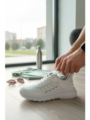 Enoch Unisex Hafif Tabanlı Bağcıklı Yürüyüş ve Koşu Ayakkabısı Günlük Sneaker