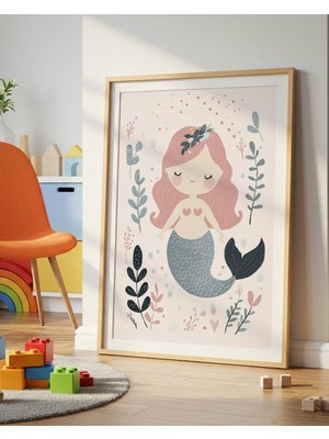 Fuart.Co Denizkızı Iki Dijital Baskı Posteri (Çerçevesiz) Çocuk Odası Için Poster Nufu