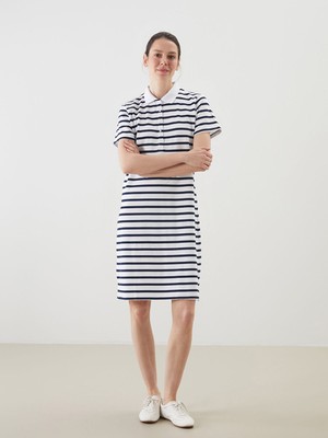 Lc Waikiki Yeni Sezon Polo Yaka Çizgili A Kesim Elbise