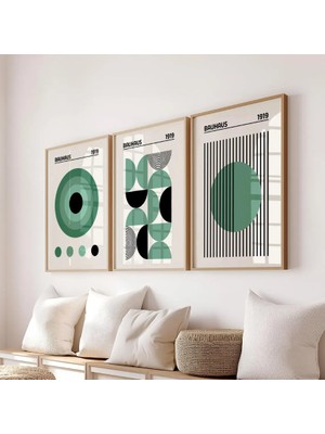 Pam Studio Dekoratif Bauhaus 3’lü Poster Seti – Minimal Soyut Duvar Sanatı