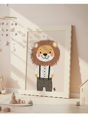 Fuart.Co Bilgiç Aslan Dijital Baskı Posteri (Çerçevesiz) Çocuk Odası Için Poster Nufu