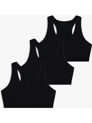 Koza İç Giyim Kadın 3'lü Kalın Askılı Yarım Büstiyer