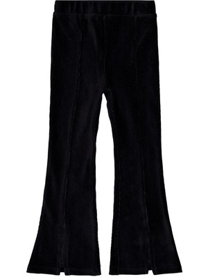 Civil Girls Civil Yırtmaçlı Tayt Kız Çocuk 10-11 Yaş Siyah Kadife Kumaş Casual Kullanım İçin