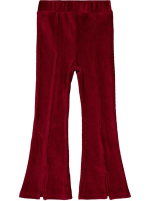 Civil Girls Yırtmaçlı 6-9 Yaş Tayt - Bordo 6-7 Yaş