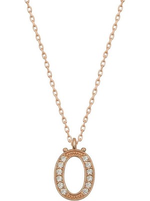 Katre46 925 Ayar Gümüş Rose Ö Harfi Kadın Gümüş Kolye