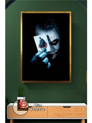 KOSS Dijital Joker Oyun Kartı Sahnesi Duvar Tablosu Karanlık Film Teması Erkek Odası Için Çerçeveli Kanvas Tablo