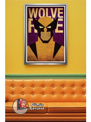 KOSS Dijital Wolverine Marvel Klasik Tasarım Süper Kahraman Duvar Dekoru Erkek Odası Çerçeveli Kanvas Tablo