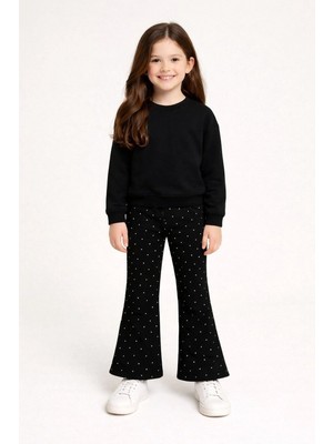 Myhanne Kız Çocuk Taşlı Bol Paça Modal Pantolon 20607