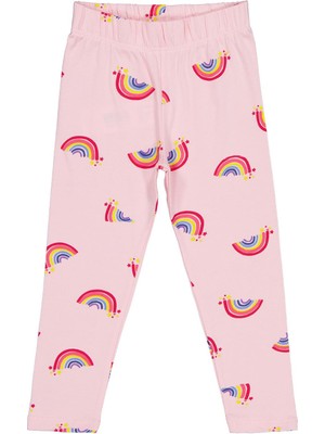 Civil Girls Rainbow Baskılı 2-5 Yaş Tayt - Pembe 5-6 Yaş