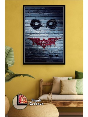 KOSS Dijital Joker Graffiti Duvar Sanatı Batman Simgeli Film Teması Salon Erkek Odası Için Çerçeveli Kanvas Tablo