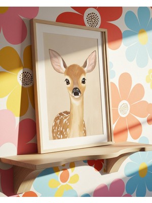 Fuart.Co Geyik Yavrusu Dijital Baskı Posteri (Çerçevesiz) Çocuk Odası Için Poster Nufu