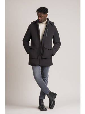 FBI Regular Fit Çıkartılabilir Kapşonlu Suya Dayanıklı Konforlu Termal Kaban