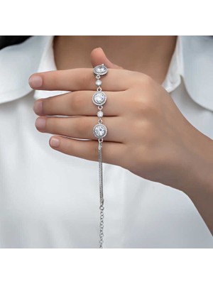 Katre46 Gümüş Tektaş Kadın Bileklik