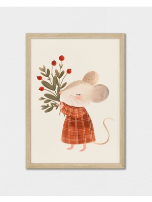 Fuart.Co Fare ve Çiçek Dijital Baskı Posteri (Çerçevesiz) Çocuk Odası Için Poster Nufu