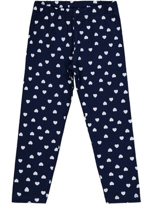 Civil Girls Kalp Baskılı 6-9 Yaş Tayt - Lacivert 9-10 Yaş