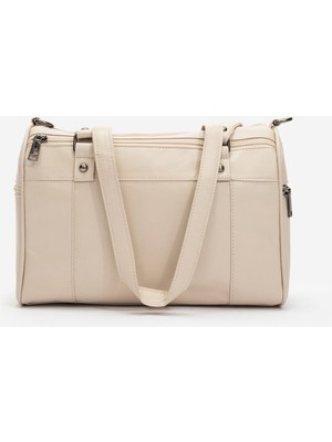 Dericlub Verona Kadın Omuz Askılı Kol Çantası Gerçek Deri Bej