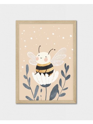 Fuart.Co Arı Çiçekte Dijital Baskı Posteri (Çerçevesiz) Çocuk Odası Için Poster Nufu