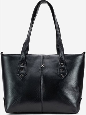 Dericlub Milena Kadın Kol Çantası Gerçek Deri Siyah