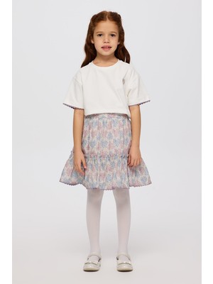 Panço Liberty Kumaş Çiçek Desenli Kız Çocuk Etek