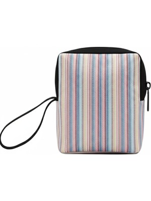 NS Reliable Tekli Kadın Çanta Içi Hijyenik Ped Saklama Koruma Çantası Düzenleyici Organizer Çizgili 10X14X3 cm