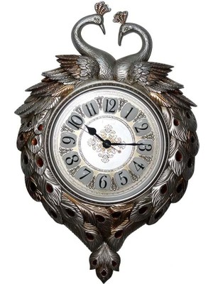 Katre46 Duvara Asmalı Tavuskuşu Saat Dekoratif Hediyelik