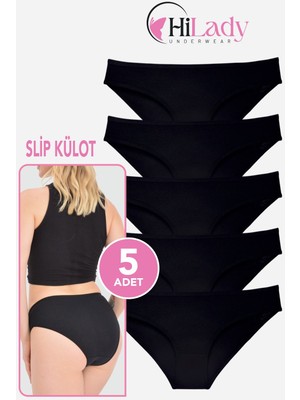 Hilady Kadın Külot, 5li Paket Karışık Renkli Slip Külot Rahat Pamuklu Yumuşak Kumaş