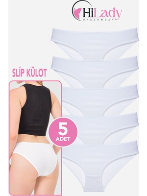 Hilady Kadın Külot, 5li Paket Karışık Renkli Slip Külot Rahat Pamuklu Yumuşak Kumaş