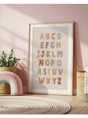 Fuart.Co Alfabe English Dijital Baskı Posteri (Çerçevesiz) Çocuk Odası Için Poster Nufu