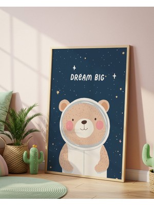 Fuart.Co Astronot Ayı Dijital Baskı Posteri (Çerçevesiz) Çocuk Odası Için Poster Nufu