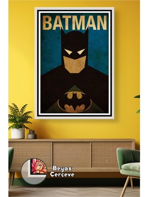 KOSS Dijital Batman Dc Comics Süper Kahraman Duvar Dekoru Modern Salon Genç Odası Çerçeveli Kanvas