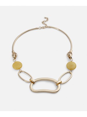 İpekyol Reçineli iç içe geçmiş plaka kolye IS1260051019265