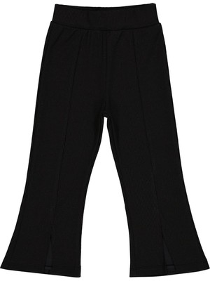 Civil Girls Paça Yırtmaçlı 2-5 Yaş Tayt - Siyah 4-5 Yaş