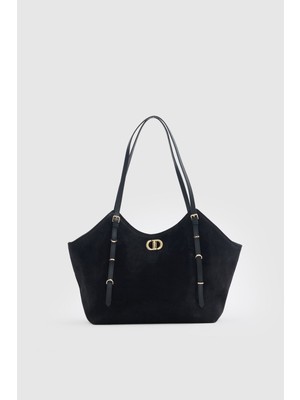 Oggo Suvea Vizon Süet Hakiki Deri Omuz Çantası