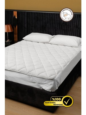 Yasetex Tasarım Yumuşak Dolgulu Çift Kişilik Yatak Koruyucu Ped - Terletmeyen Pamuklu Yüzey Yatak Pedi